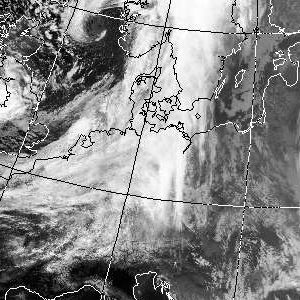 Satellitenbild (Infrarot, Ausschnitt) von NOAA 9 vom 03.03.1988, 14.41 UT