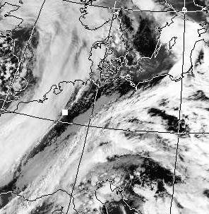 Satellitenbild (Infrarot, Ausschnitt) von NOAA 12 vom 04.05.2004, 15.49 UT