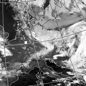 Satellitenbild (Infrarot, Ausschnitt) von NOAA 18 vom 04.03.2007, 01.11 UT