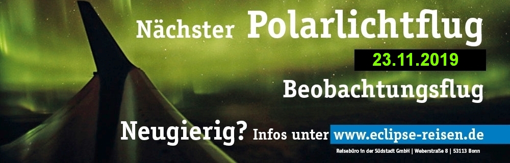 Werbebanner Polarlicht-Flug